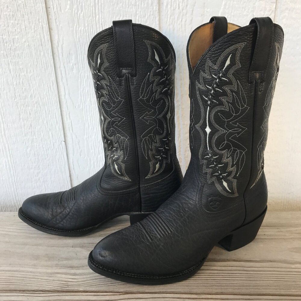 Ariat Buckstitch Bull Shoulder Mens Black Cowboy Western Boots 10.5 D 37423 - Picture 2 of 13